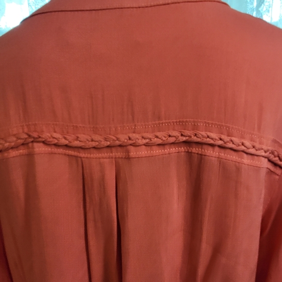 JoyJoy Button Blouse burnt orange L - Picture 4 of 11